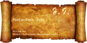 Hatschek Ida névjegykártya